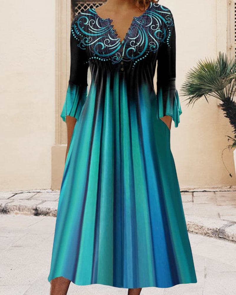 Zarielle - Printed Gradient Dress