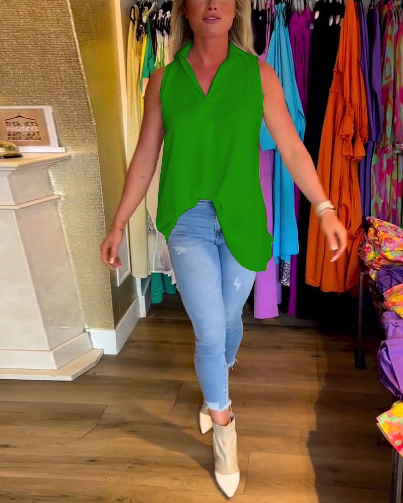 Calyx - Elegant V-neck Top