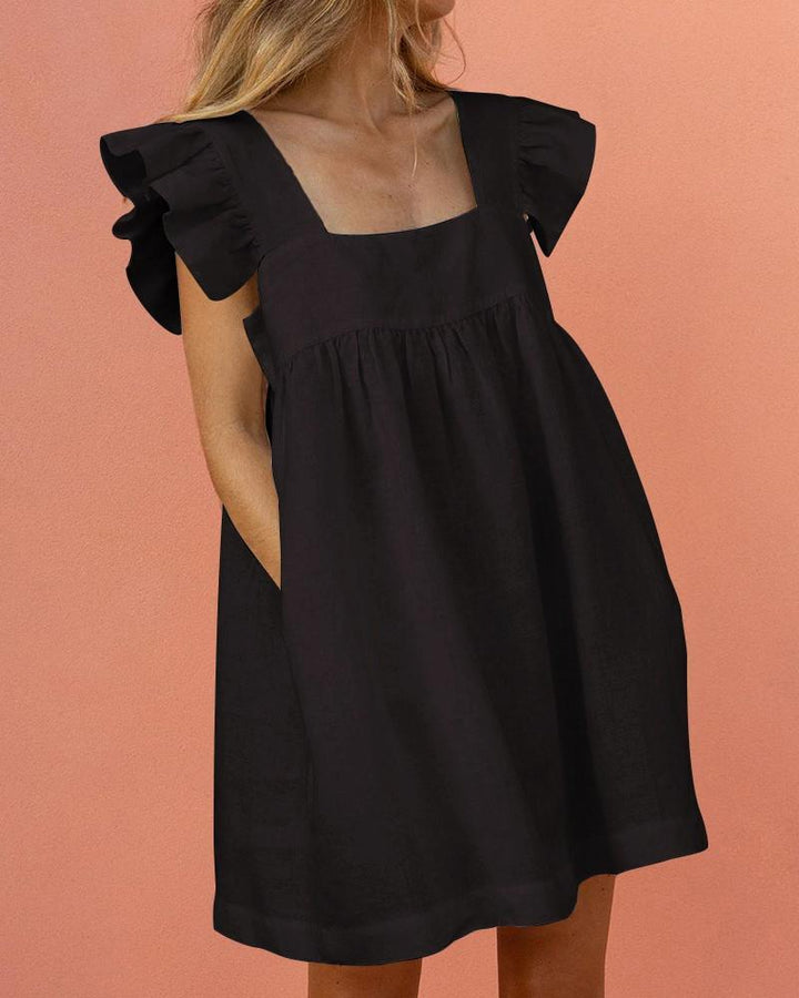 Mikaella - Effortless Flutter-Sleeve Dress