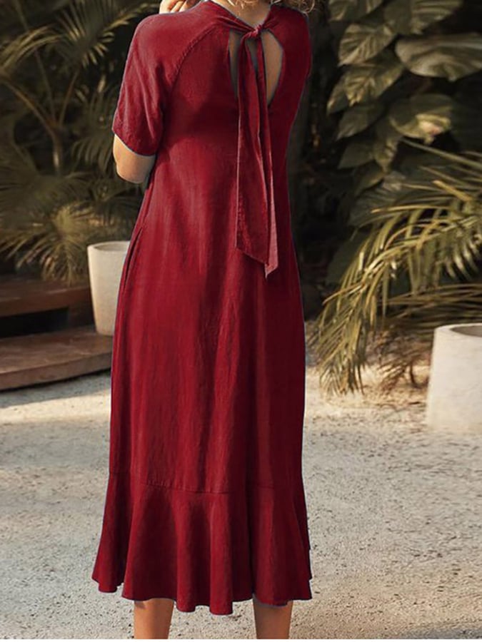 Leina™ - Elegant V-Neck Dress