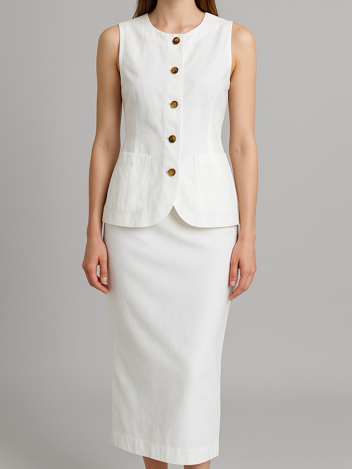 Melise - Refined Buttoned Set