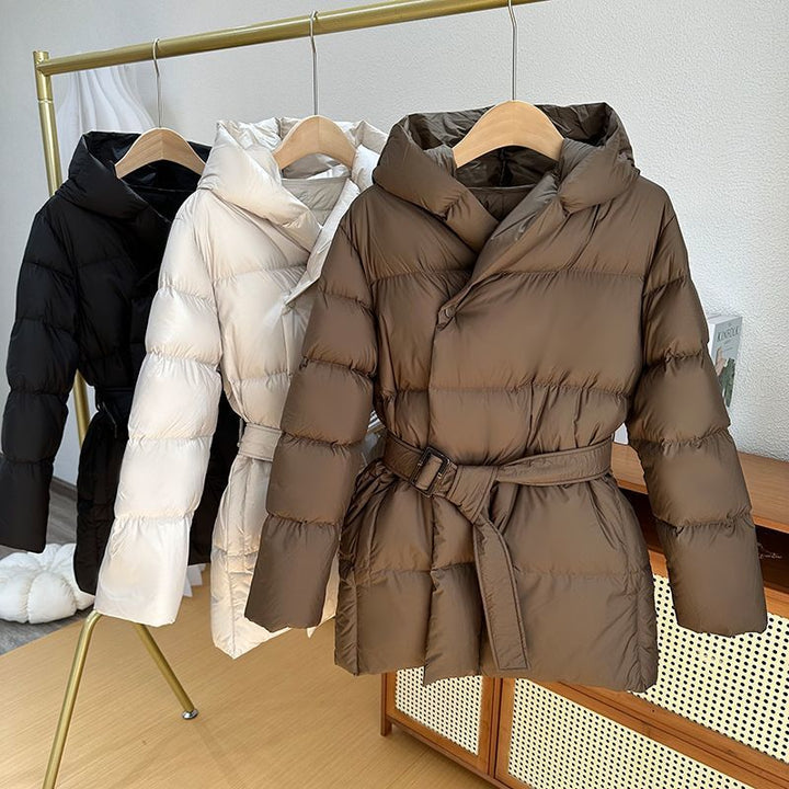Luna - Belted Quilted Hooded Jacket