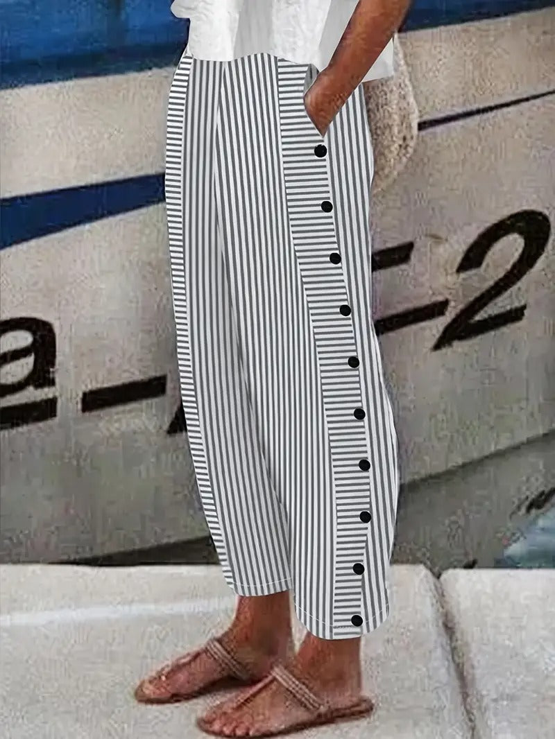 Zeline™ - Striped Buttoned Pants