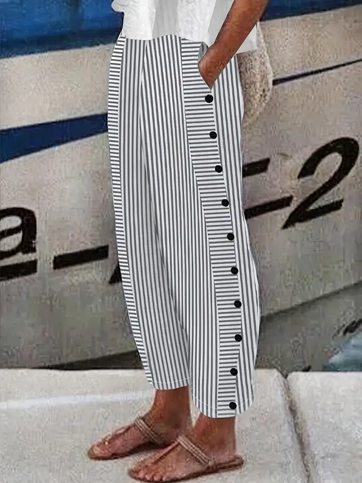 Zeline™ - Striped Buttoned Pants