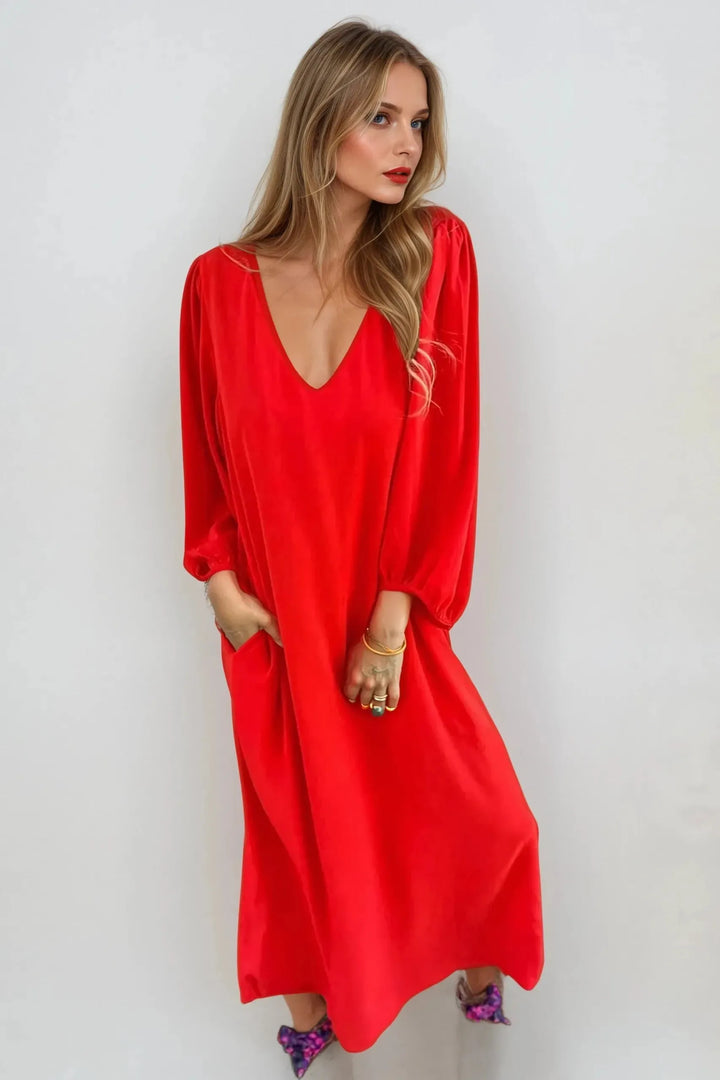Melinda™ - Elegant V-Neck Dress